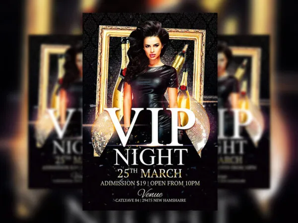 Black and Golden Club Party Flyer Template 1