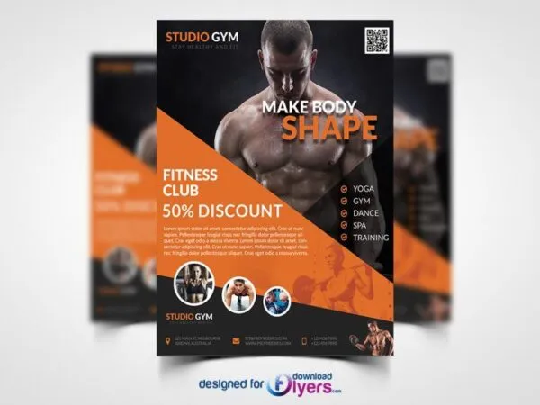 Black and Orange Fitness Flyer Template 1