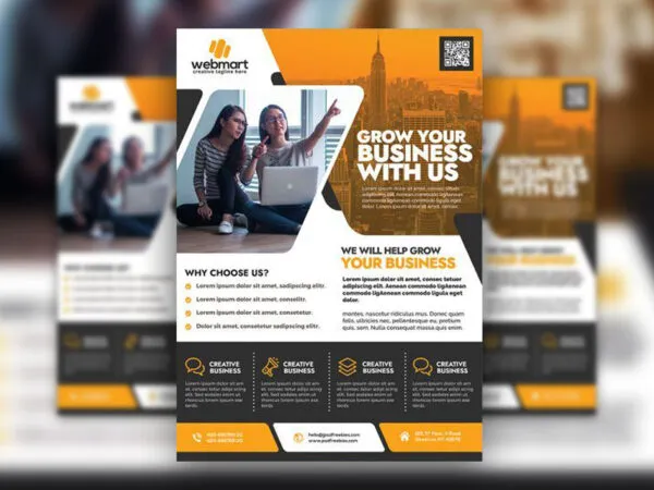 Black and Orange Modern Business Flyer Template 1