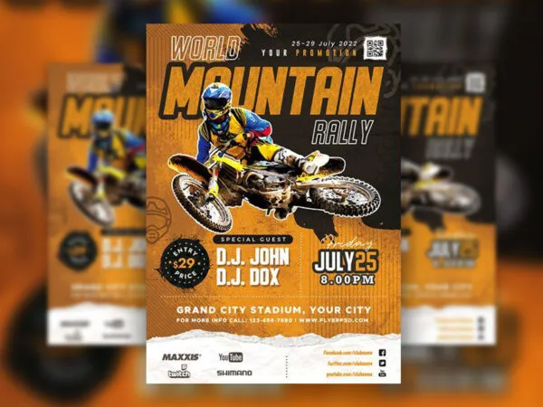 Black and Orange Racing Rally Event Flyer Template 1