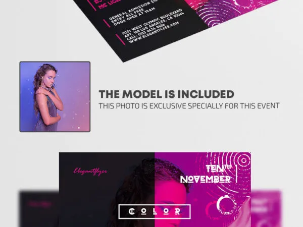 Black and Pink Party Event Flyer Template 1
