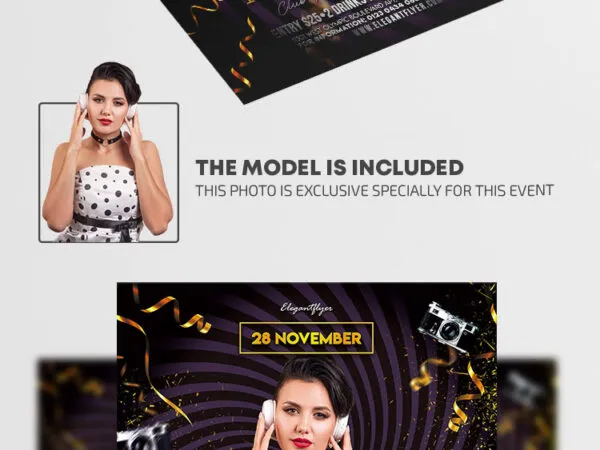 Black and Purple Retro Party Flyer Template 1