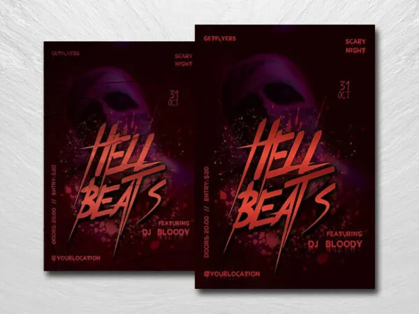 Black and Red Halloween Night Flyer Template 1