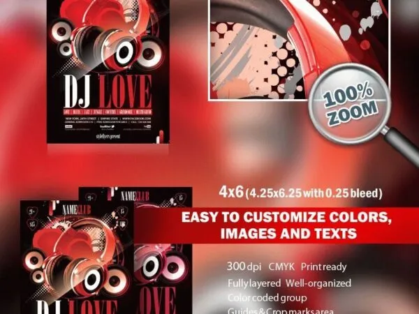 Black and Red Modern Music Event Flyer Template 1