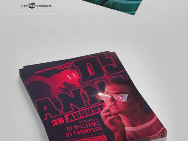 Black and Red Typography DJ Flyer Template 1