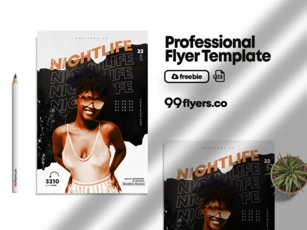 Black and White After Party Event Flyer Template 1