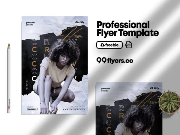 Black and White Club Flyer Template 1