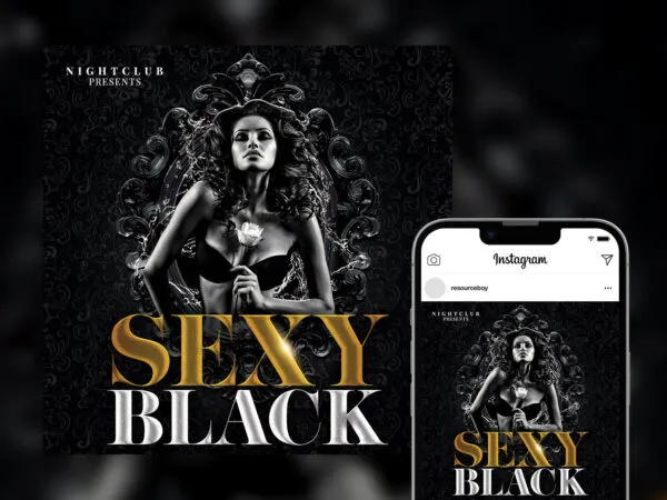 Black and White Sexy Party Instagram Post Template 1