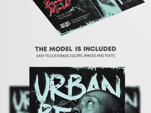 Black and White Urban Beats Flyer Template 1