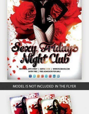 Bloody Floral Night Club Flyer Template 1