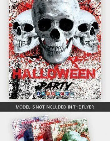 Bloody Modern Halloween Flyer Template 1
