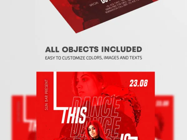 Bloody Red Dance Party Flyer Template 1