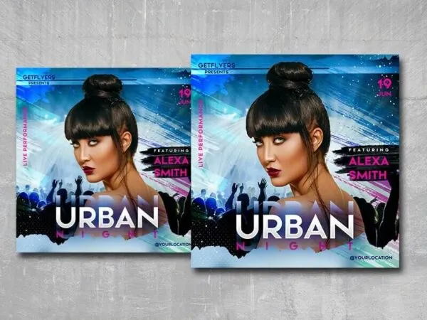 Blue Black Urban Instagram Banner Nightclub and Party Template 1