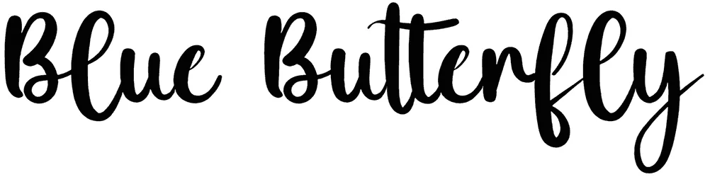 Blue Butterfly Font 1