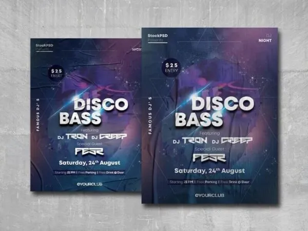 Blue Geometric Nightclub Party Poster Template 1