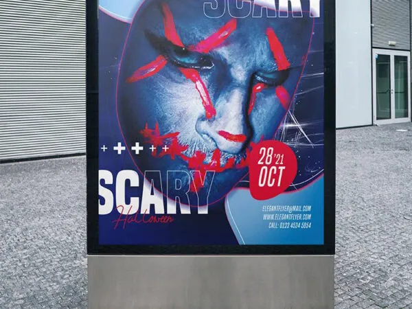 Blue Gradient Scary Halloween Flyer Template 1