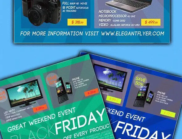 Blue Modern Black Friday Flyer Template 1