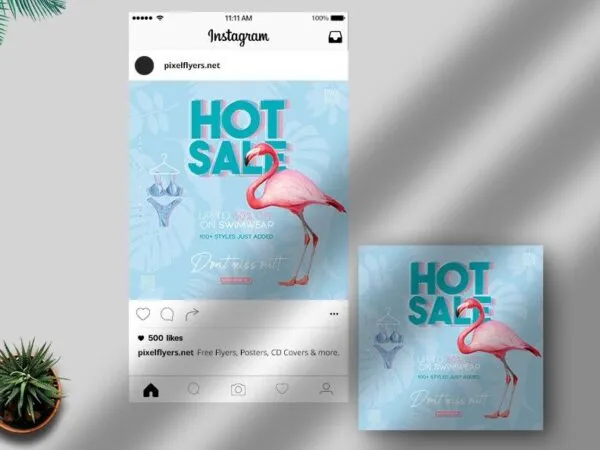 Blue Sale Banner Instagram Post Template 1