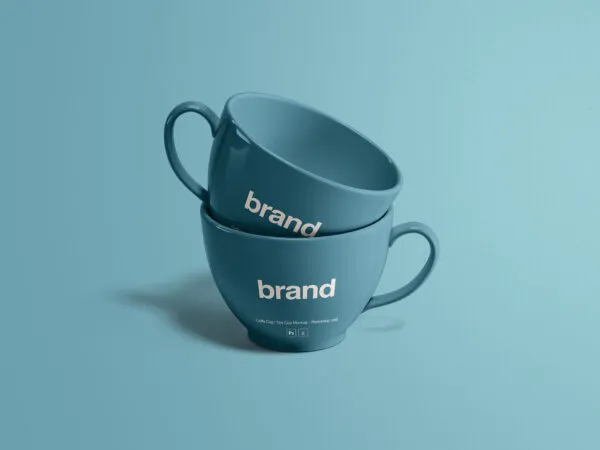 Blue Tea Cups Mockup Inside Each Other 1