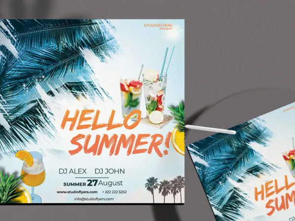 Blue Tropical Summer Event Flyer Instagram Template 1