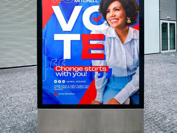 Blue and Red Election Flyer Template 1