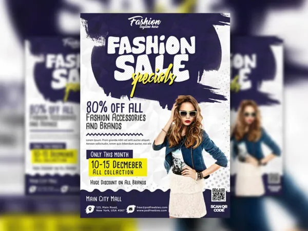 Blue and White Season Sale Flyer Template 1