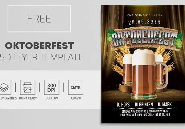 Bold Border Oktoberfest Flyer Template 1