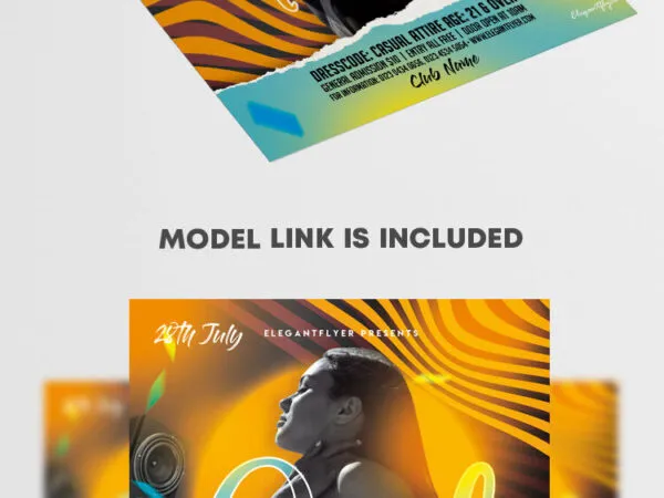 Bold Border Pool Party Flyer Template 1