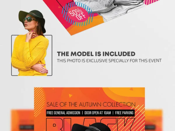 Bold Circle Lines Black Friday Flyer Template 1