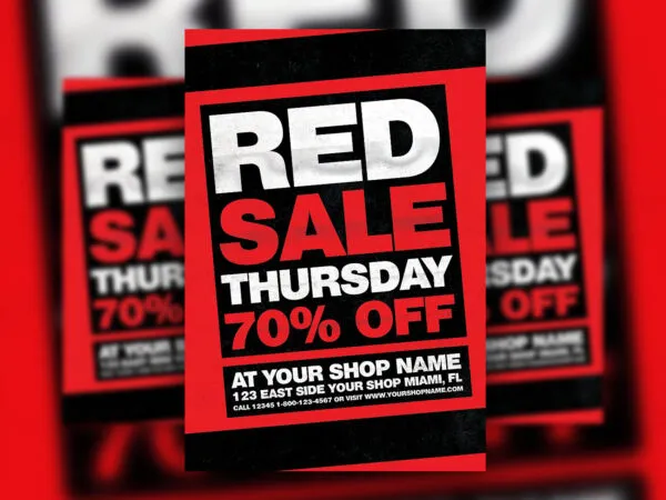 Bold Classic Red Thursday Sale Flyer Template 1