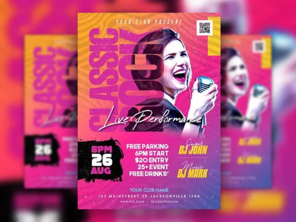 Bold Classic Rock Music Event Flyer Template 1