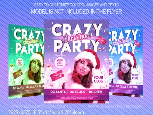 Bold Clean Christmas Party Flyer Template and Facebook Cover 1