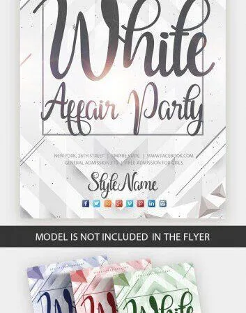 Bold Clean White Affair Party Flyer Template 1