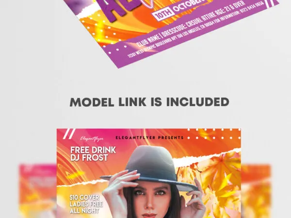 Bold Colorful Autumn Party Flyer Template 1