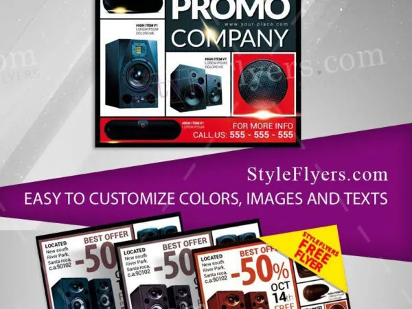 Bold Grid Sparkle Sales Event Flyer Template 1