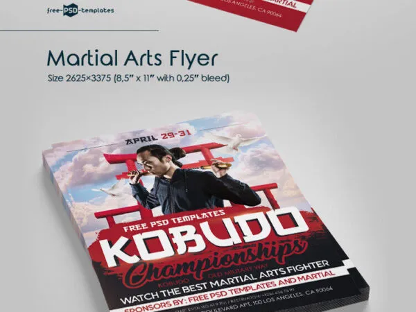 Bold Martial Arts Flyer and Facebook Cover Template 1