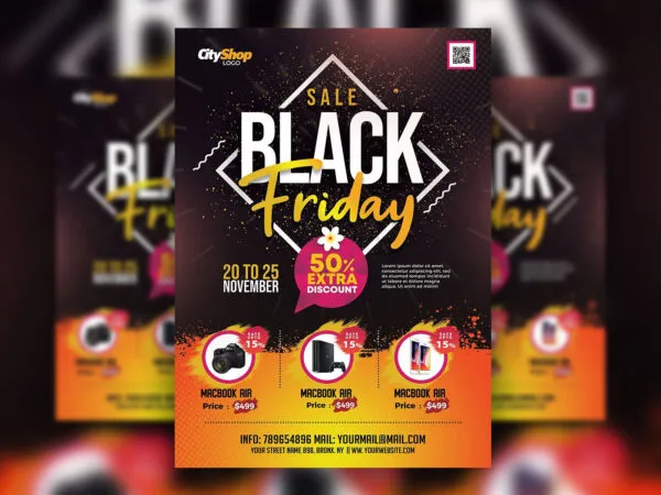 Bold Modern Black Friday Sale Flyer Template 1