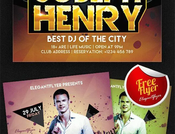 Bold Modern DJ Flyer Template and Facebook Cover 1