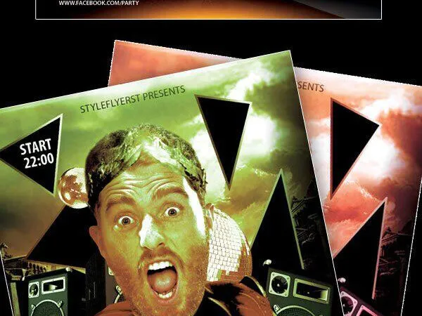 Bold Modern DJ Party Flyer Template 1