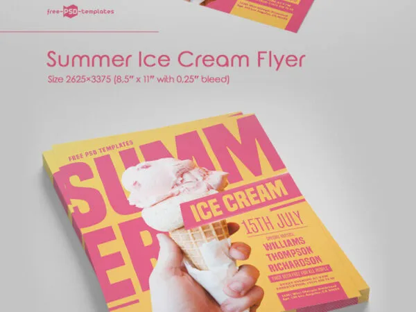 Bold Modern Ice Cream Shop Advertising Flyer and Facebook Templates 1