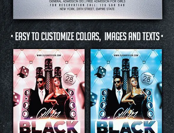 Bold Modern Party Flyer Template and Facebook Cover 1