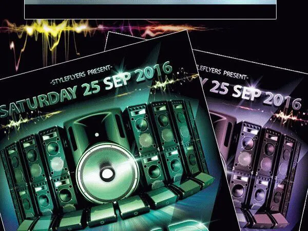 Bold Modern Sparkly Friday Party Flyer Template 1