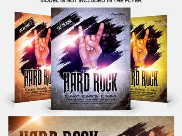 Bold Sparkle Hard Rock Flyer and Facebook Templates 1