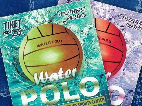 Bold Splash Water Polo Flyer Template 1