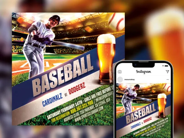 Bold Splendid Baseball Instagram Post Template 1