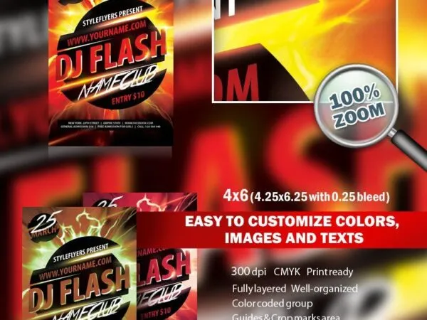 Bold and Action DJ Flyer Template 1