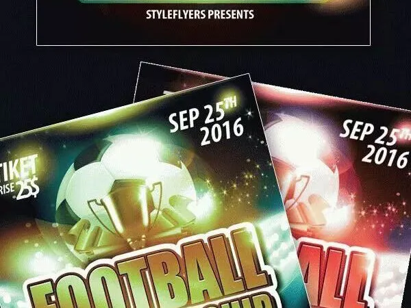 Bold and Gold Football Championship Club Flyer Template 1