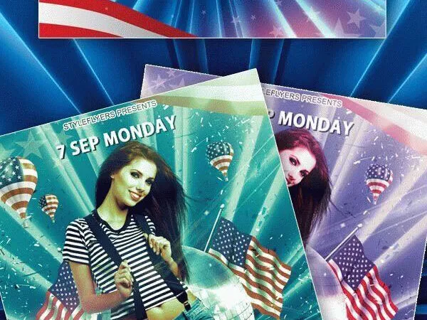Bold and Sparkle Labor Day Flyer Template 1