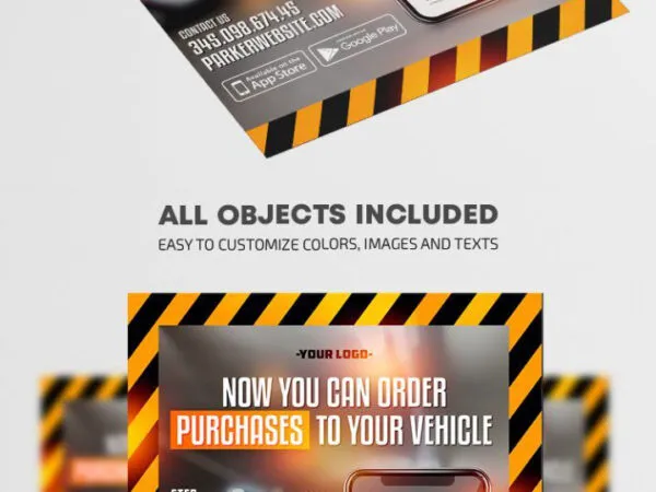 Border Clean Delivery Service App Flyer Template 1