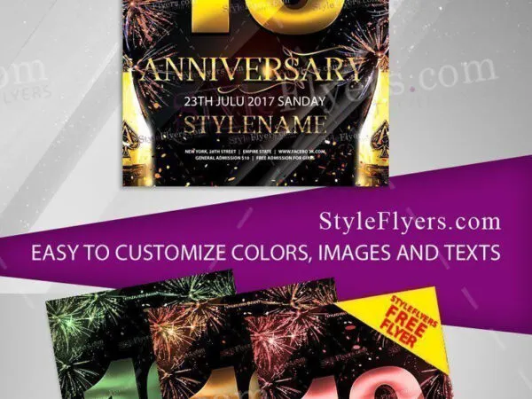 Border Elegant Anniversary Flyer Template 1